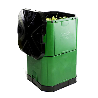lid open white background aerobin 400 compost bin
