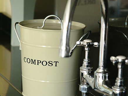 soft green kitchen compost bucket
