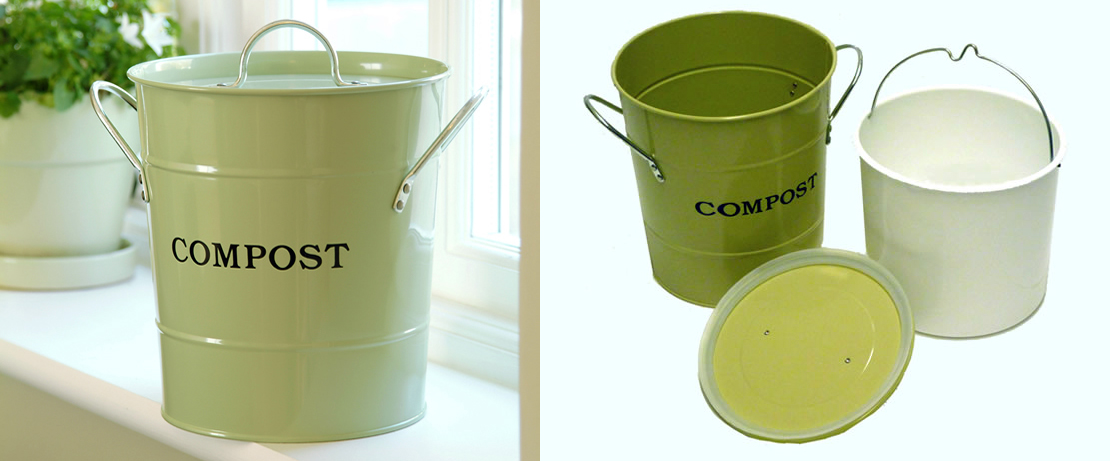 Exaco 2 in 1 Compost Bucket, White