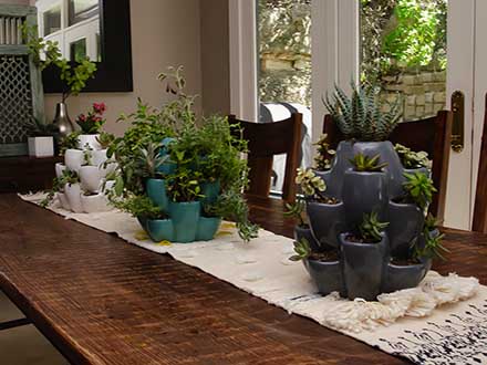 White, Turqoise and Grey Cacti Pots