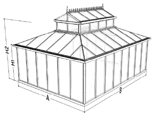 cathedral greenhouse dimension drawing 1