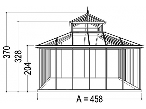 Cathedral Greenhouse dimension drawimng 2