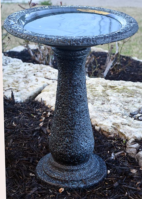 bird bath grey blue