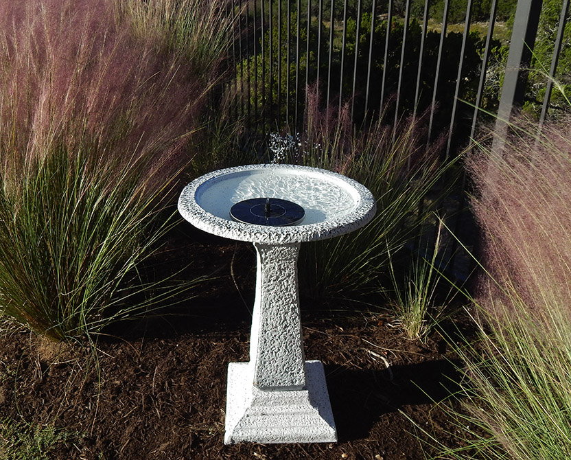 solar birdbath square base view 5