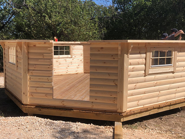 hunters cabin pavilion assembly process