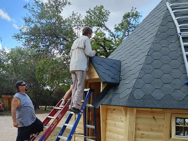 hunters cabin pavilion assembly process