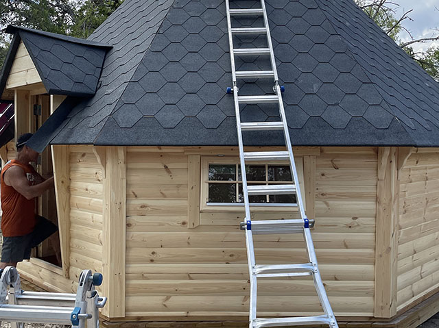 hunters cabin pavilion assembly process