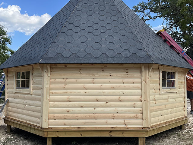 hunters cabin pavilion assembly process