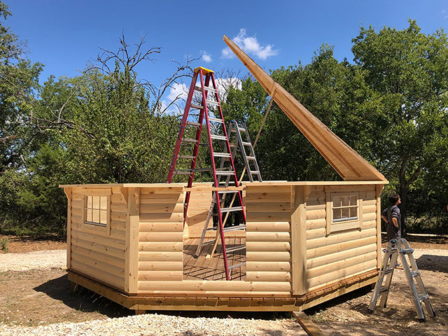 hunters cabin pavilion assembly process