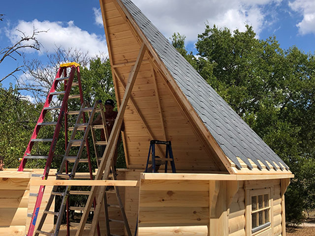 hunters cabin pavilion assembly process