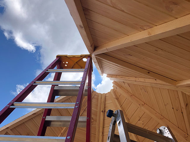 hunters cabin pavilion assembly process