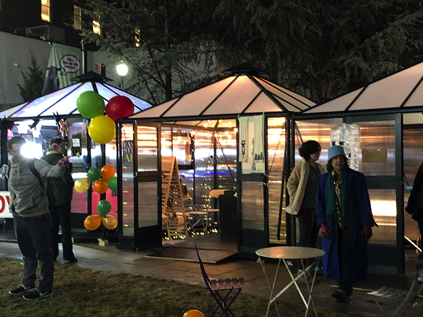 Urban Oasis Pavilion Greenhouses at winter festival