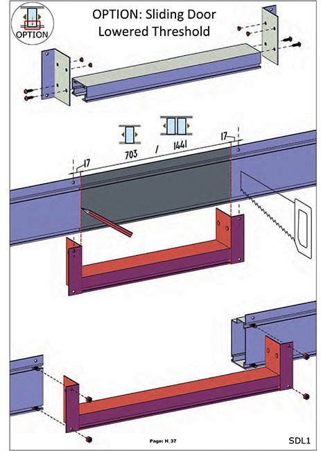 low threshhold sliding door option