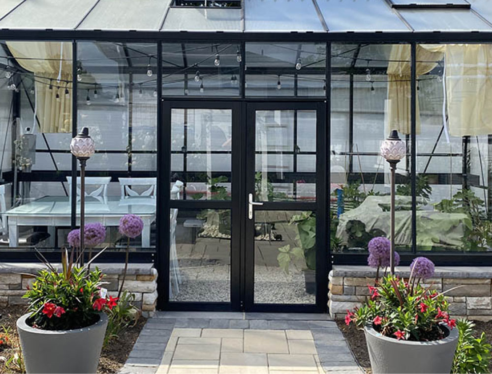 greenhouse hinged door