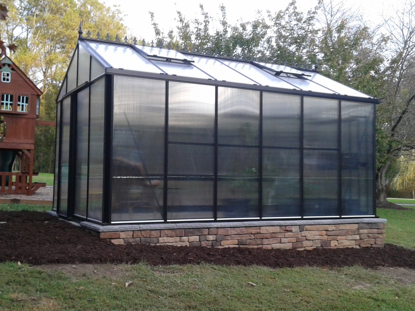 stone stem walls for exaco greenhouses