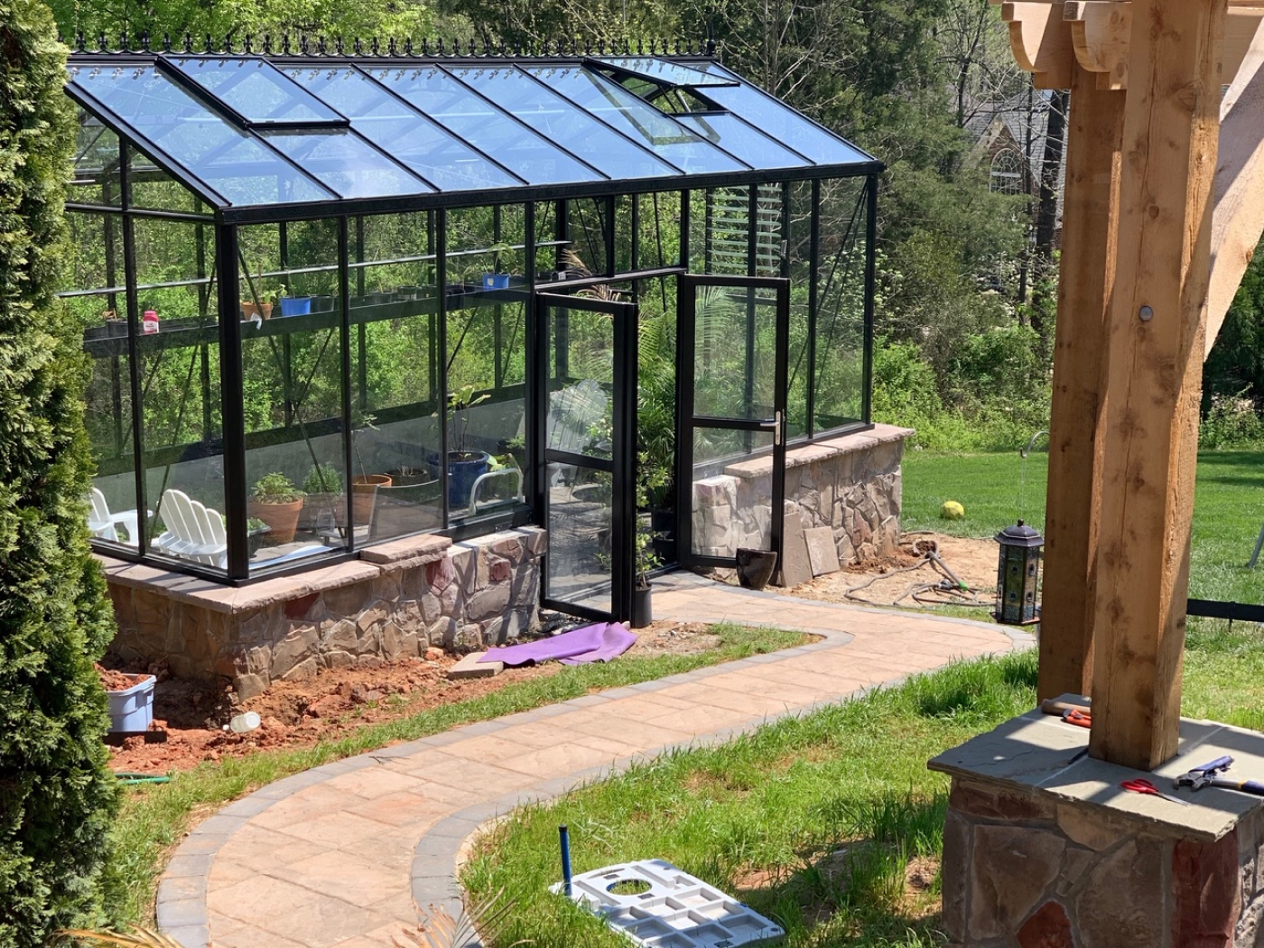 stone stem walls for exaco greenhouses